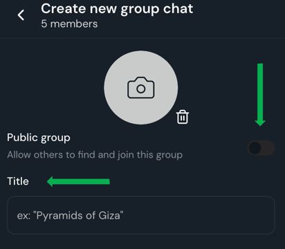 create new group chat warrow
