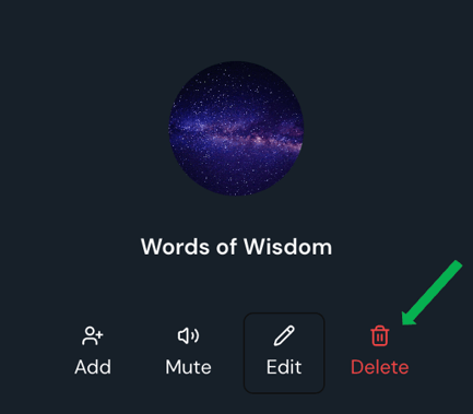 delete chat warrow